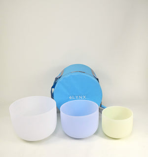 Crystal Singing Bowl Set - New Solfeggio Frequency Miracle Healing - Multi Crystal Imbued Alchemy Bowl Set - 6 Lynx - Sound Healing