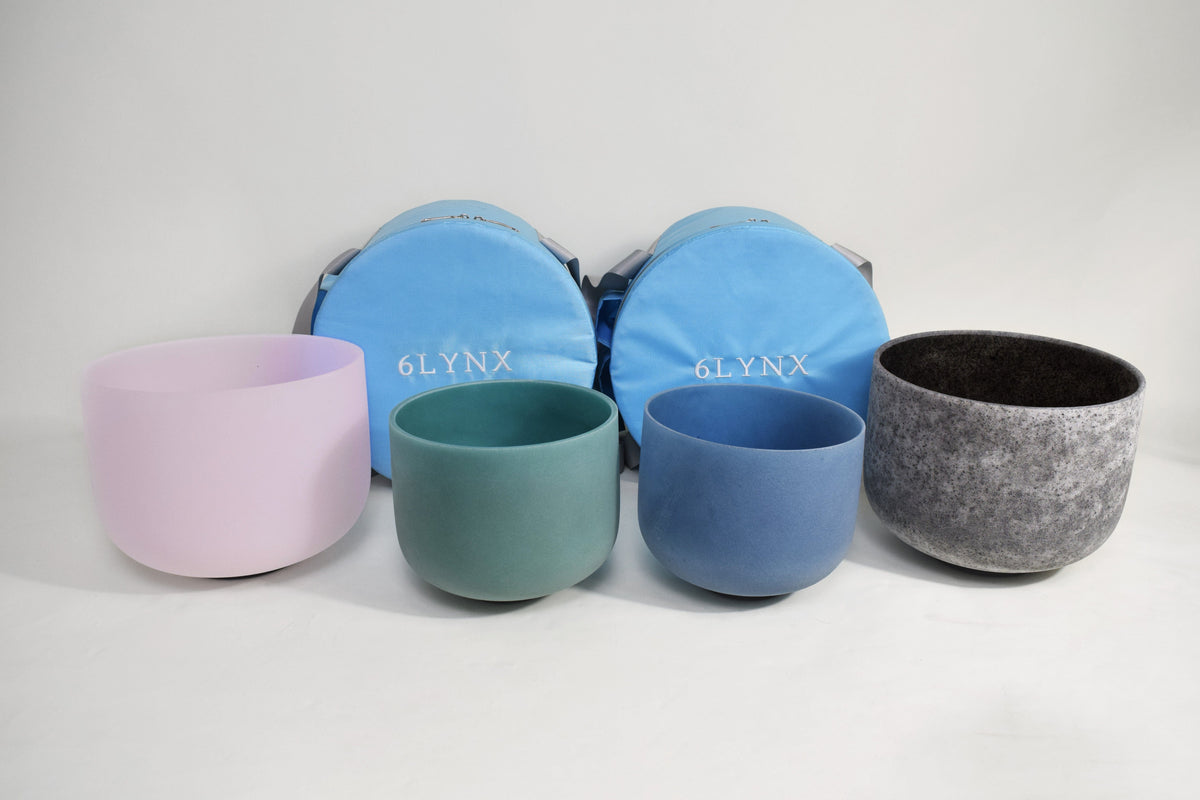 Crystal Singing Bowl Set - New Solfeggio Frequency Miracle Healing - Multi Crystal Imbued Alchemy Bowl Set - 6 Lynx - Sound Healing
