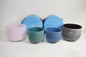 Crystal Singing Bowl Set - New Solfeggio Frequency Miracle Healing - Multi Crystal Imbued Alchemy Bowl Set - 6 Lynx - Sound Healing