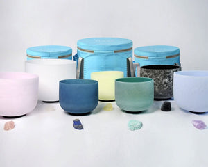 Crystal Singing Bowl Set - New Solfeggio Frequency Miracle Healing - Multi Crystal Imbued Alchemy Bowl Set - 6 Lynx - Sound Healing