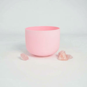Crystal Singing Bowl Set - New Rose Color Design - 7 Chakra Tuned - Complete Healing 432 Hz - Size 6"-12" - 6 Lynx - Sound Healing