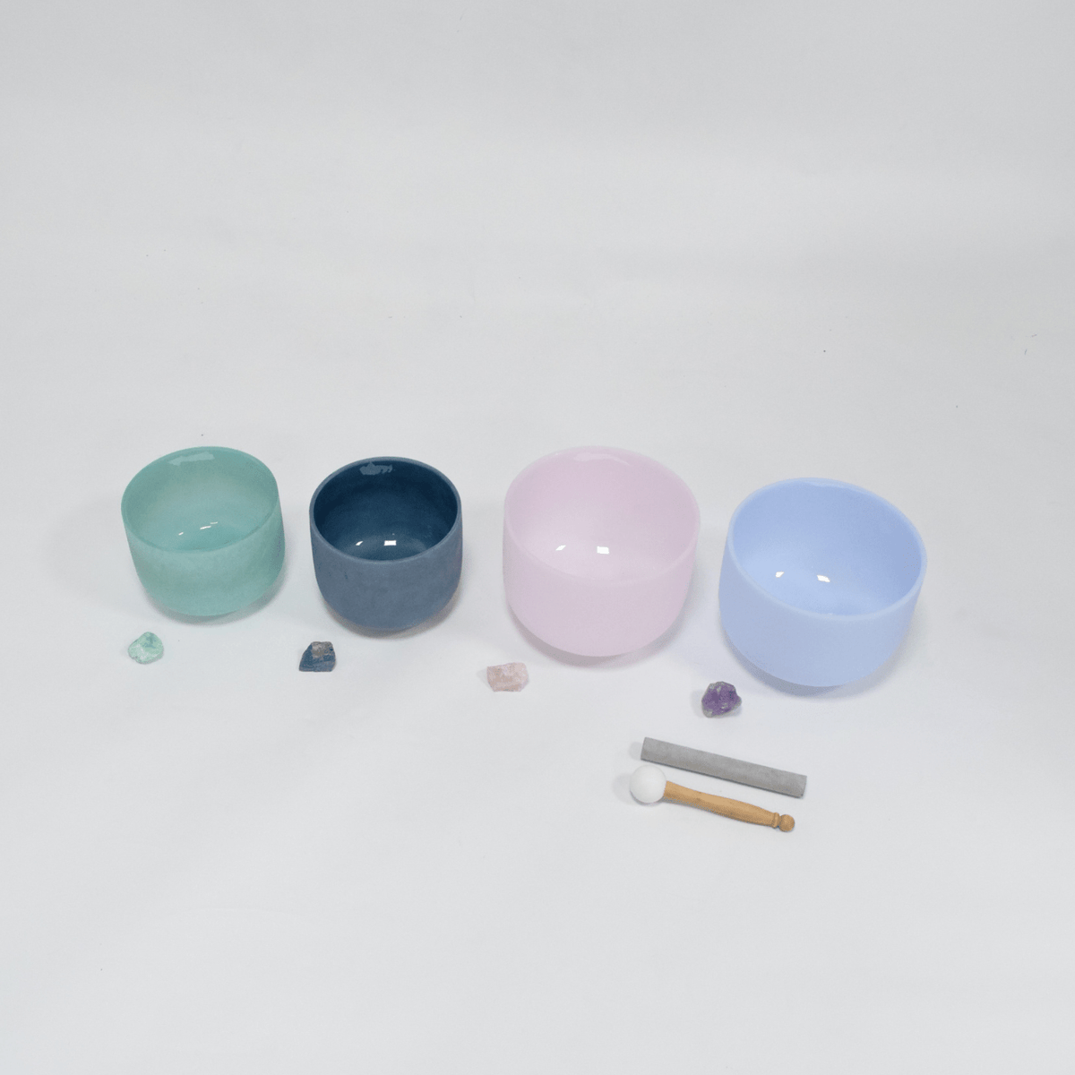 Crystal Singing Bowl Set - New Solfeggio Frequency Miracle Healing - Multi Crystal Imbued Alchemy Bowl Set - 6 Lynx - Sound Healing