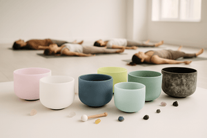 Crystal Singing Bowl Set - New Solfeggio Frequency Miracle Healing - Multi Crystal Imbued Alchemy Bowl Set - 6 Lynx - Sound Healing