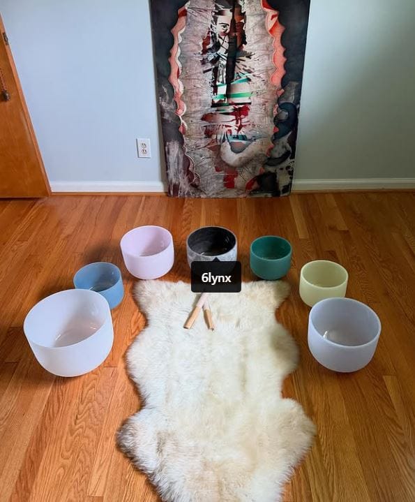 Crystal Singing Bowl Set - New Solfeggio Frequency Miracle Healing - Multi Crystal Imbued Alchemy Bowl Set - 6 Lynx - Sound Healing