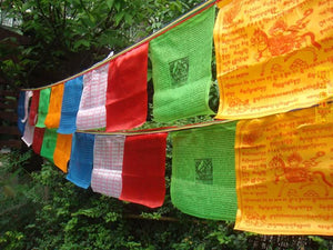 Tibetan Buddhist Prayer flag 10 pcs/string Silk Print 3.5 Meters Religious Flags Scriptures Temple Decor Sutra streamer - 6 Lynx - Boho Accessories