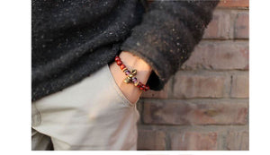 Root Chakra Mala Bracelet - Beaded Bracelet for OM Prayer Healing - 40% Off - 6 Lynx - Boho Accessories