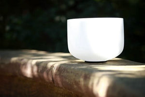 Chakra 14" Note C/D/E/F/G/A/B Frosted Quartz Crystal Singing Bowl - 6 Lynx - Boho Accessories