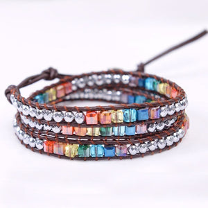 7 Chakra Bracelet Handmade with Crystal Natural Stones - 6 Lynx - Boho Accessories