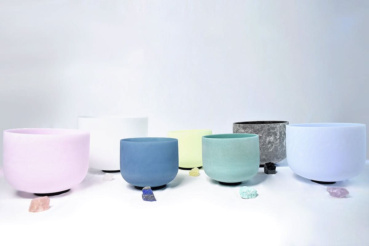 Crystal Singing Bowl Set - New Solfeggio Frequency Miracle Healing - Multi Crystal Imbued Alchemy Bowl Set - 6 Lynx - Sound Healing