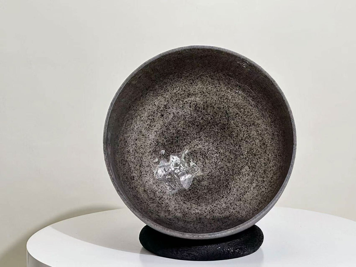 New Crystal Singing Bowl Set - Rare Black Tourmaline + Onyx Gemstone Imbued - 7 Chakra Tuned - 432 Hz  - 6" To 12" - 6 Lynx - Sound Healing