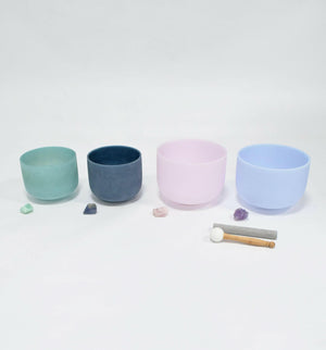 Crystal Singing Bowl Set - New Solfeggio Frequency Miracle Healing - Multi Crystal Imbued Alchemy Bowl Set