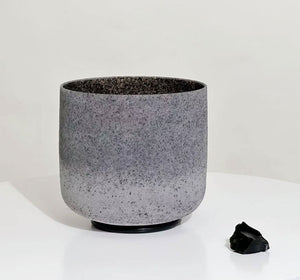 New Crystal Singing Bowl Set - 7 Chakra Tuned - Black Tourmaline/ Onyx Gemstone Imbued - 432 Hz  - 6" To 12"