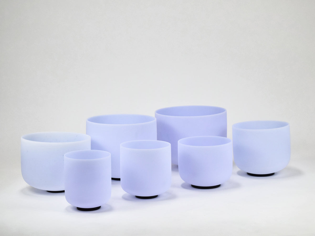 Pure Amethyst Crystal Singing Bowl Set - Chakra Tuned  - Complete Healing - Size 6"-12" - 6 Lynx - Sound Healing