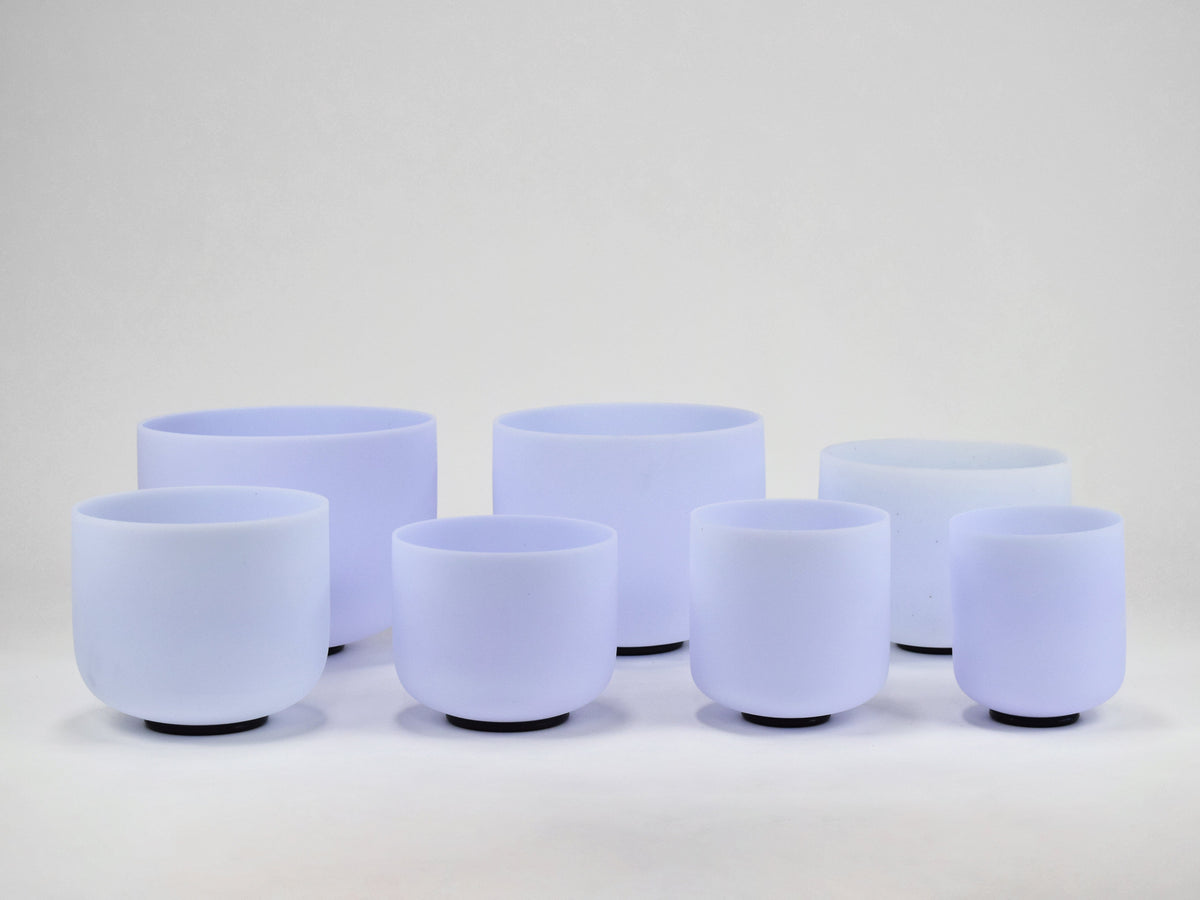 Pure Amethyst Crystal Singing Bowl Set - Chakra Tuned  - Complete Healing - Size 6"-12" - 6 Lynx - Sound Healing
