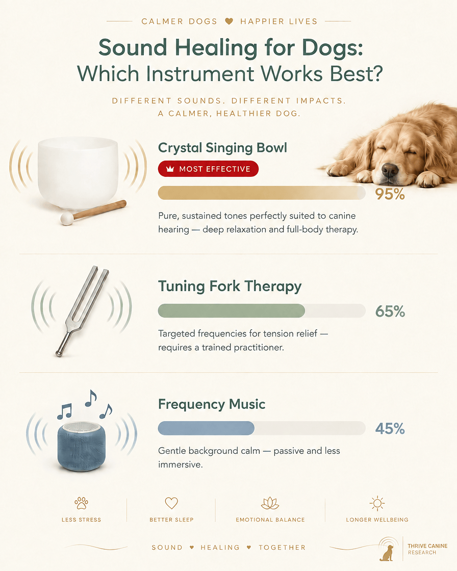Crystal Singing Bowl - The Canine Calm Bowl - Size 12"-14" - Sound Optimized - Canine Calm Bowls for Dogs - Lower Octave - Chakra Tuned - Complete Healing - 6 Lynx - Sound Healing