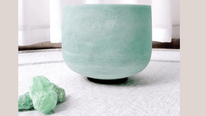 528 Hz Love Frequency Crystal Singing Bowl - 8" Made With Emerald Fluorite