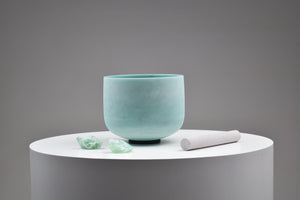 528 Hz Love Frequency Crystal Singing Bowl - 8" Made With Emerald Fluorite