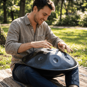 Mdundo Drum - New Healing Handpan Percussion Instrument - 22" - Hand-Made - with Carry Case
