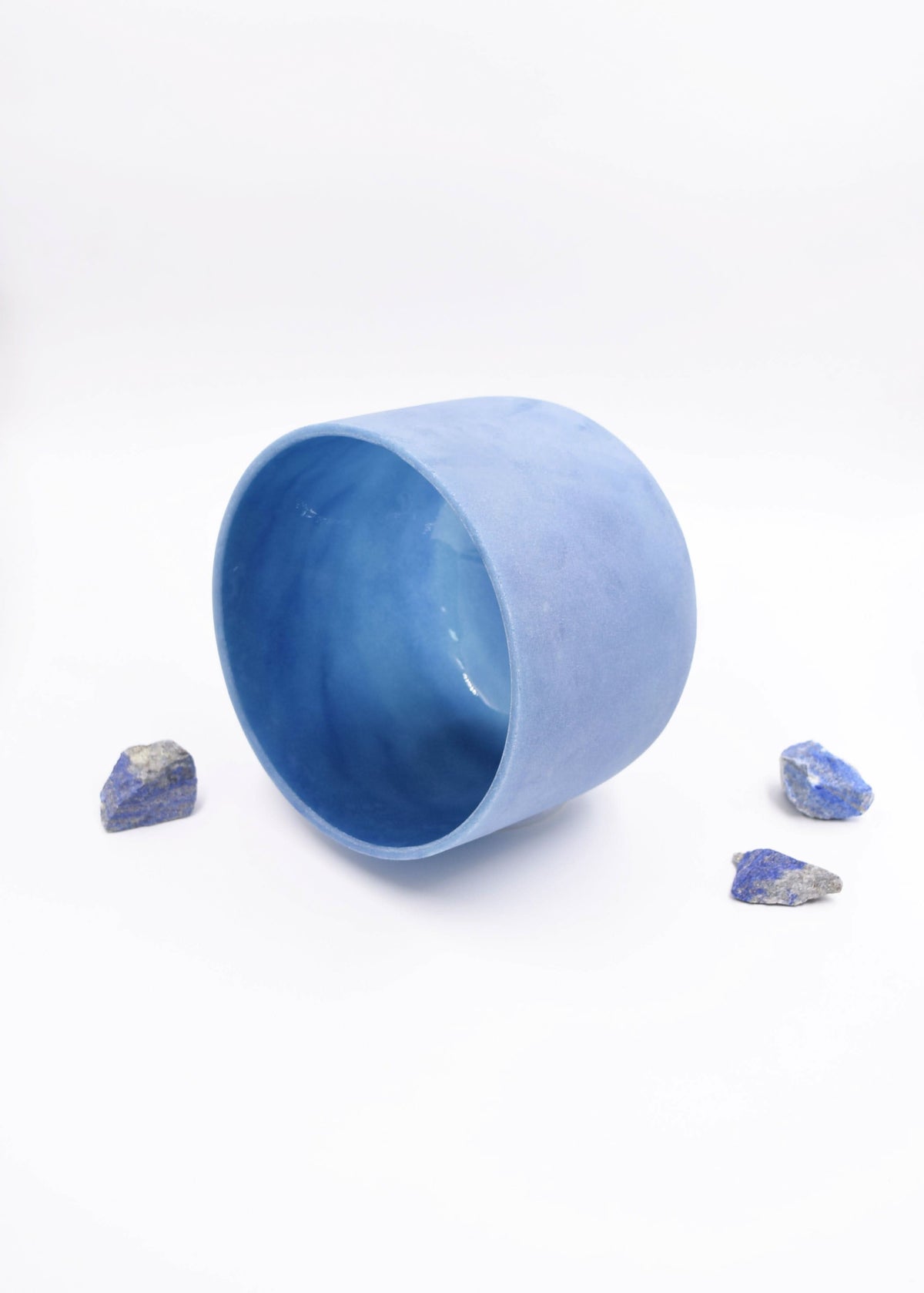 741 Hz Intuition Frequency Crystal Singing Bowl - 8" Made With Lapis Lazuli - 6 Lynx - Sound Healing