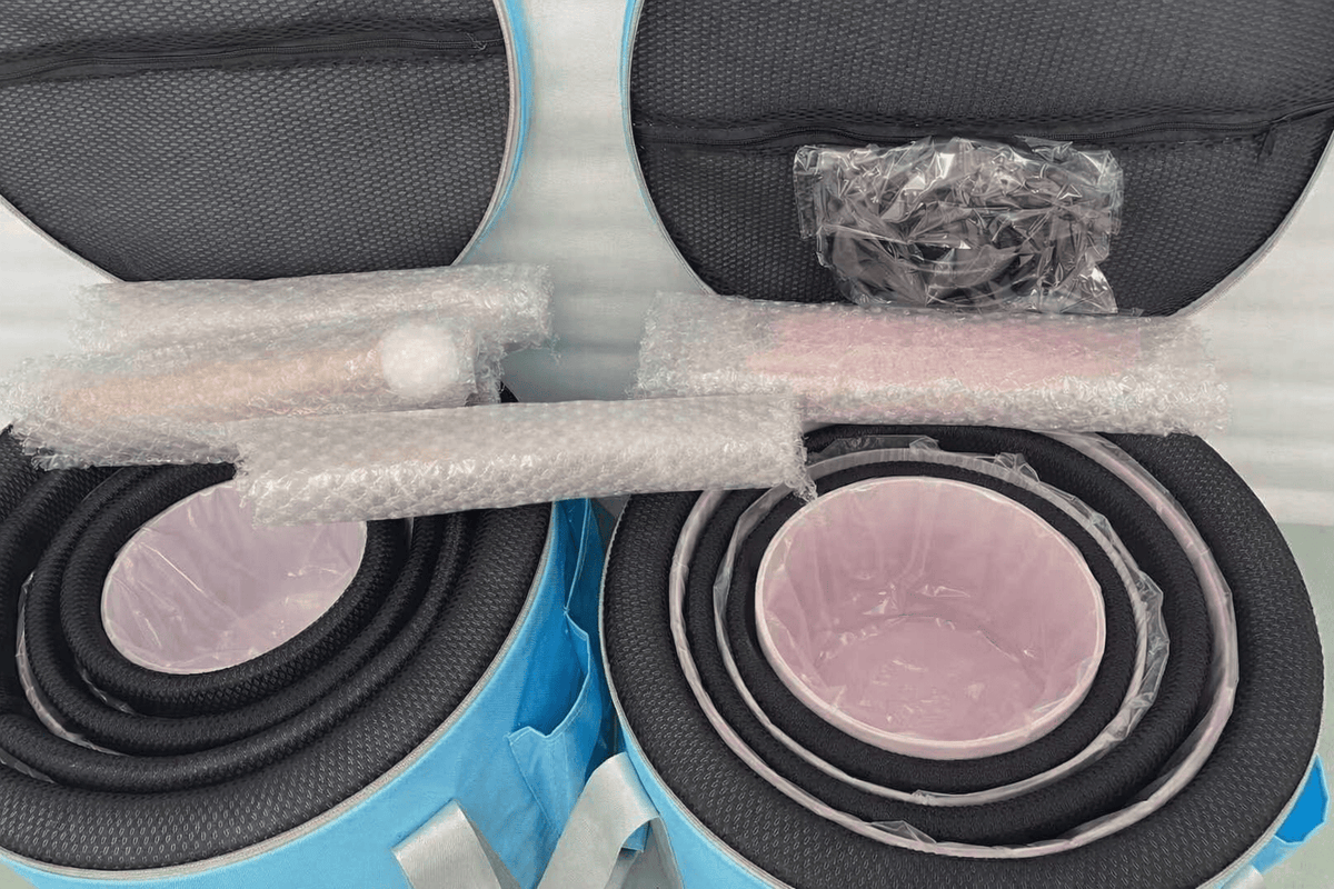 Crystal Singing Bowl Set - New Rose Quartz Design - 7 Chakra Tuned - Complete Healing 432 Hz - Size 6"-12" - 6 Lynx - Sound Healing