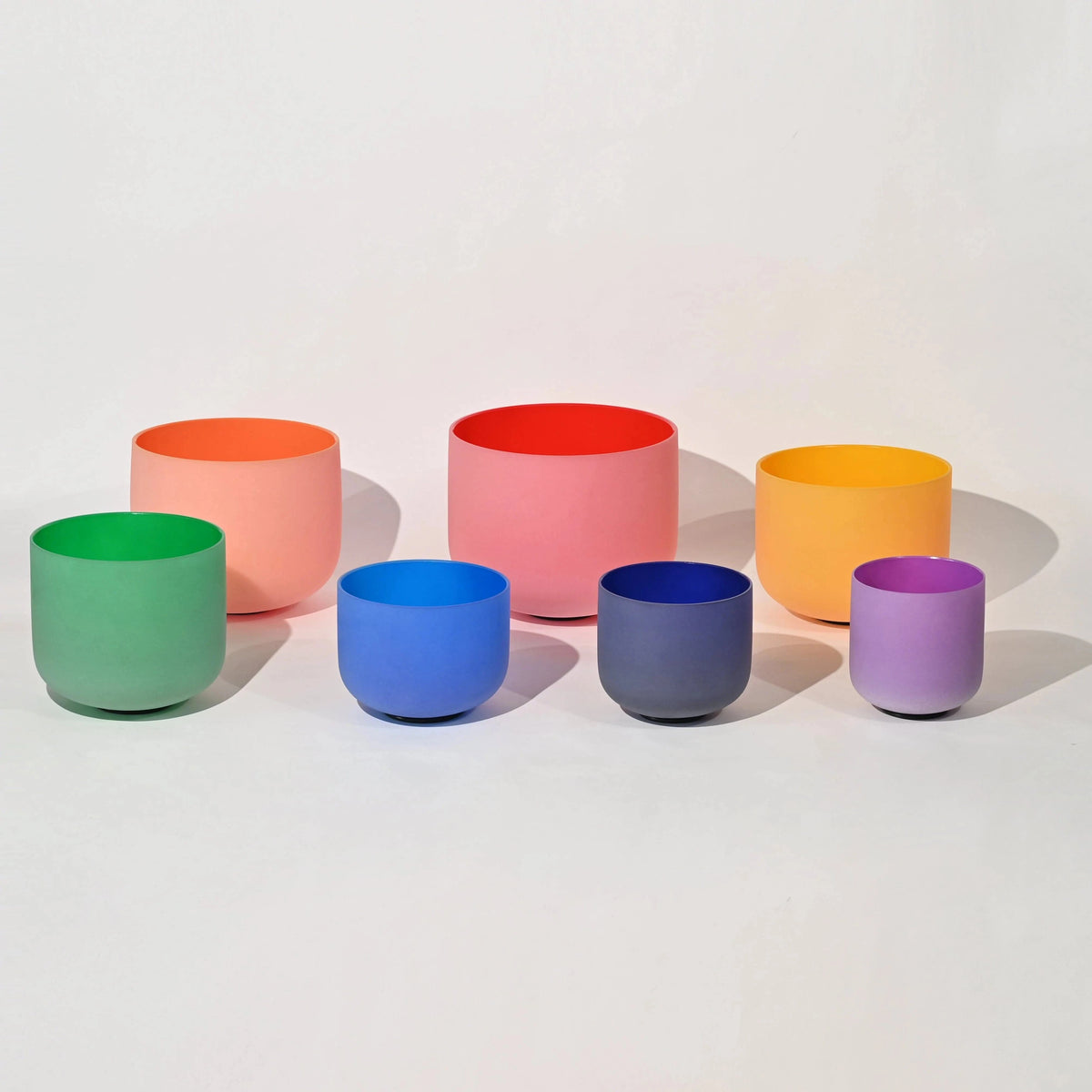 Crystal Singing Bowl Set - 7 Chakra Tuned - Complete Healing - 432 Hz - Large Size 8" to 14" - 6 Lynx - Sound Healing