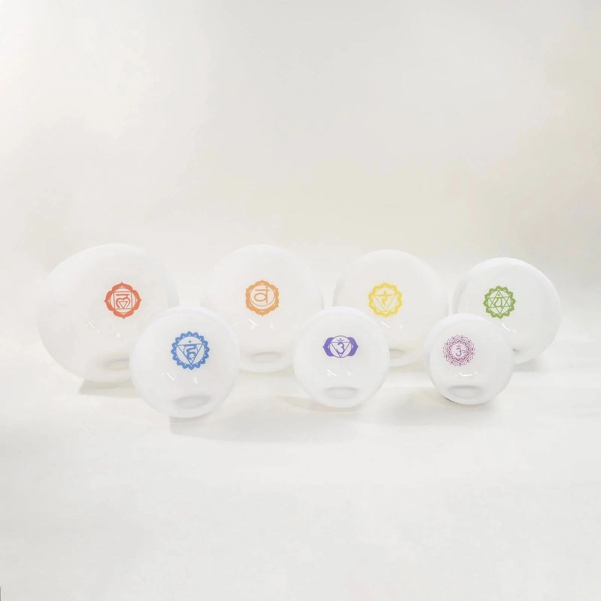 Crystal Singing Bowl Set - 7 Chakra Tuned - Complete Healing - 432 Hz - Large Size 8" to 14" - 6 Lynx - Sound Healing