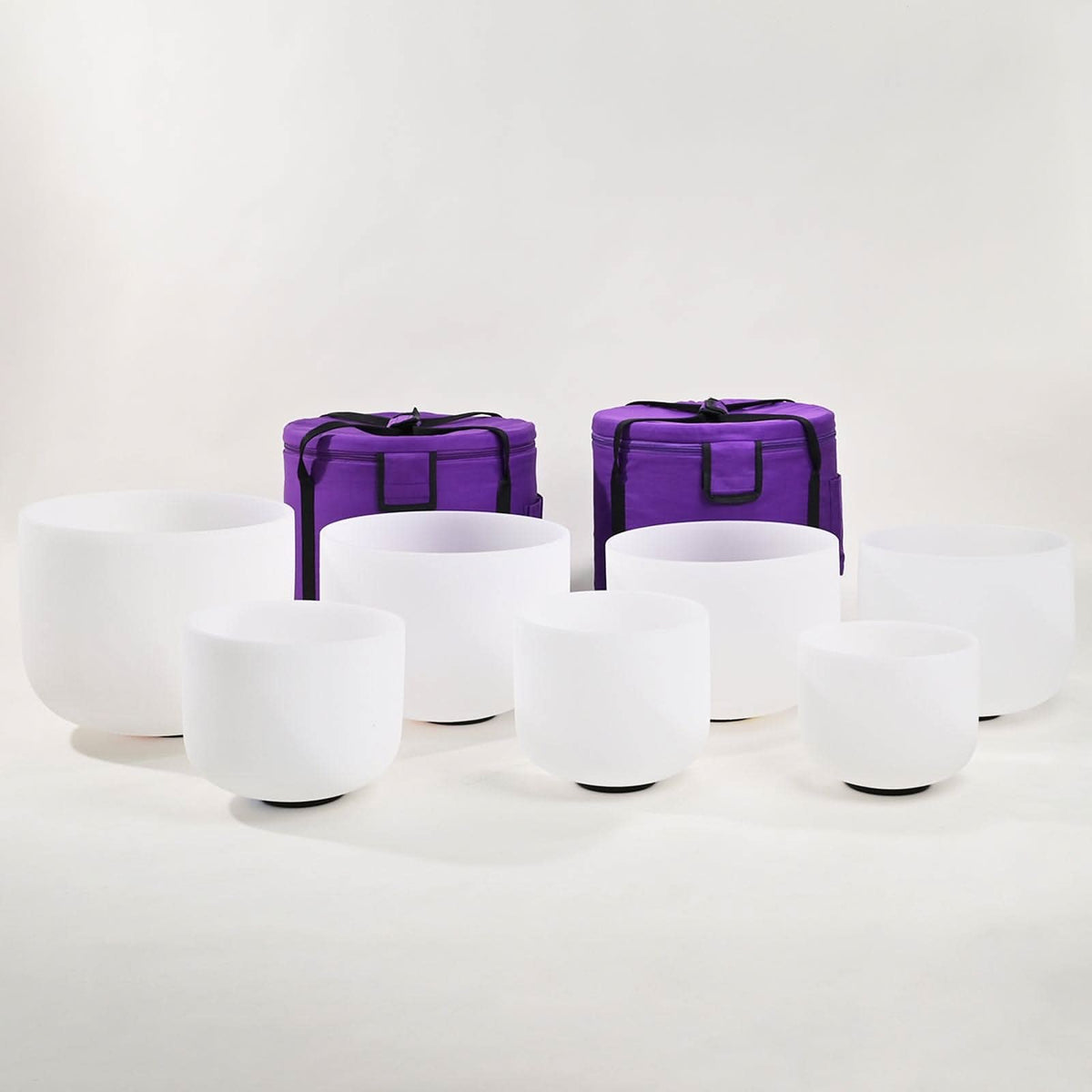 Crystal Singing Bowl Set - 7 Chakra Tuned - Complete Healing - 432 Hz - Largest Size 9” to 16” - 6 Lynx - Sound Healing