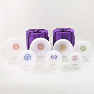 Crystal Singing Bowl Set - 7 Chakra Tuned - Complete Healing - 432 Hz - Largest Size 9” to 16”
