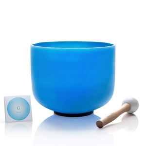Chakra Color Crystal Chakra Singing Bowl - 99.993% Pure Quartz For Clear Sounds, Deep Meditation and Chakra Clearing