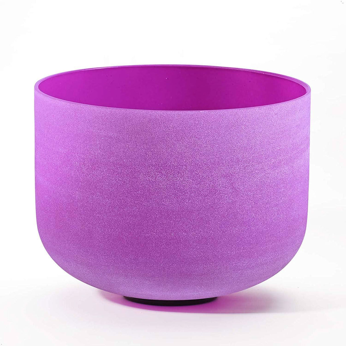 Chakra Color Crystal Chakra Singing Bowl - 99.993% Pure Quartz For Clear Sounds, Deep Meditation and Chakra Balance - 6 Lynx - Sound Healing