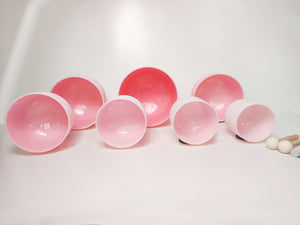 New Complete Healing Crystal Singing Bowl Set - New Rose Color Design - Size 8"-14" - 432 Hz