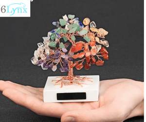 Healing Feng Shui Chakra Tree -Handmade with Crystal and Copper Wire Wrapper