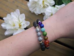 7 Chakra Natural Black Lava Stone Healing Balance Buddhism Bracelet - 6 Lynx - Boho Accessories