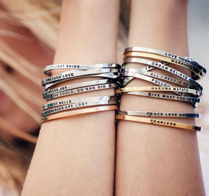 Positive Inspirational Steel Bracelets Mantra Bracelets - 6 Lynx - Boho Accessories