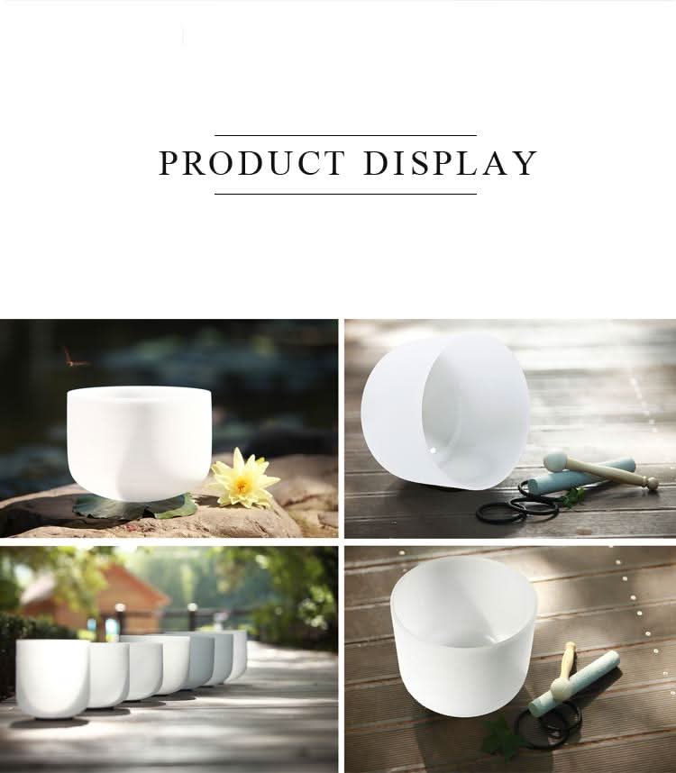 Essential Chakra Set Notes A, F and C - 99.993% Pure Quartz Crystal Singing Bowls - 6 Lynx - Sound Healing