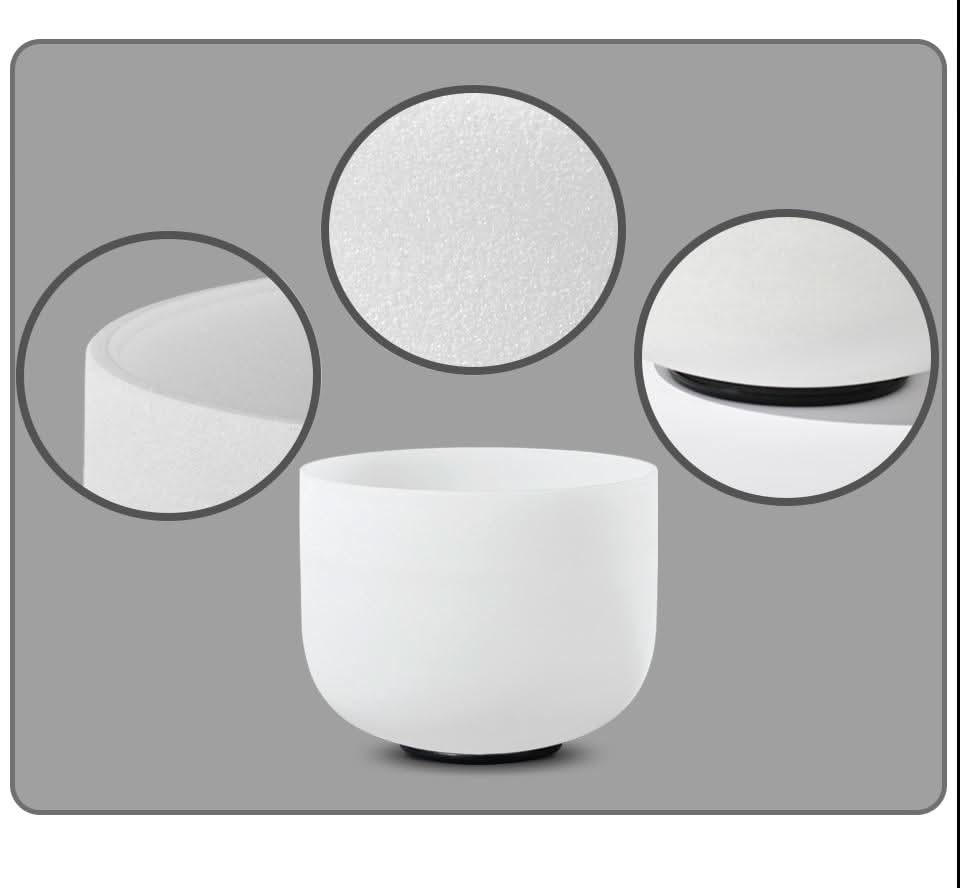 Essential Chakra Set Notes A, F and C - 99.993% Pure Quartz Crystal Singing Bowls - 6 Lynx - Sound Healing