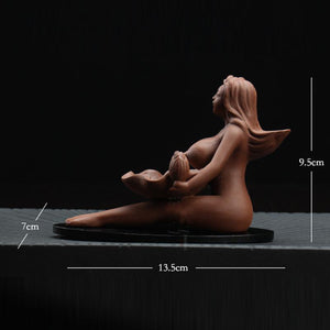 Naked Goddess Smoke Backflow Incense Burner - Aroma Ceramic Ornament for  Home and Zen Rooms - 6 Lynx - Boho Accessories