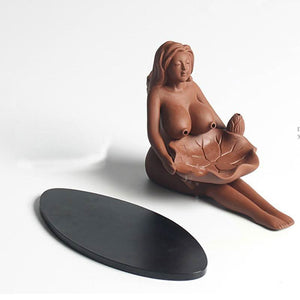 Naked Goddess Smoke Backflow Incense Burner - Aroma Ceramic Ornament for  Home and Zen Rooms - 6 Lynx - Boho Accessories