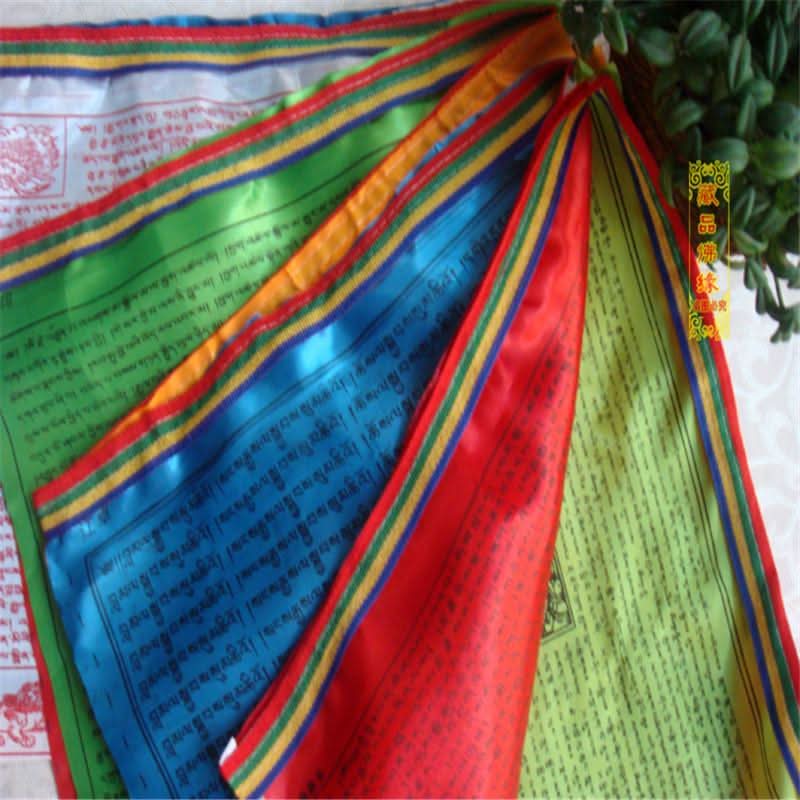 Tibetan Buddhist Prayer flag 10 pcs/string Silk Print 3.5 Meters  Religious Flags Scriptures Temple Decor Sutra streamer - 6 Lynx - Boho Accessories