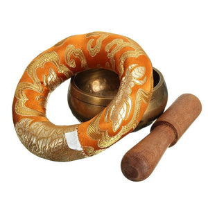 Hand Hammered Chakra Tibetan Singing Bowl Set with Cushion for Meditation Yoga - 6 Lynx - Boho Accessories