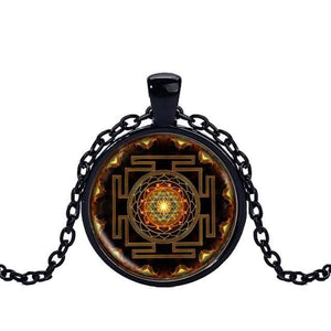 Sacred Sri Yantra Necklace Buddhist Pendant - 6 Lynx - Boho Accessories