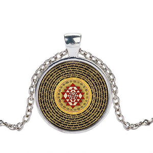 Sacred Sri Yantra Necklace Buddhist Pendant - 6 Lynx - Boho Accessories