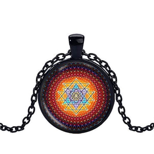 Sacred Sri Yantra Necklace Buddhist Pendant - 6 Lynx - Boho Accessories