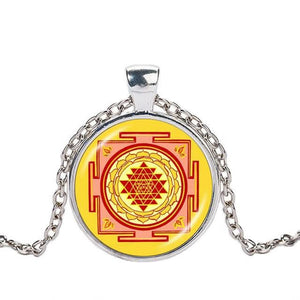 Sacred Sri Yantra Necklace Buddhist Pendant - 6 Lynx - Boho Accessories