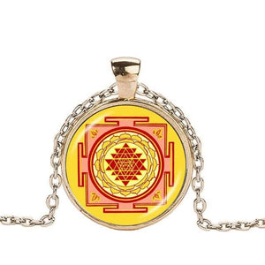 Sacred Sri Yantra Necklace Buddhist Pendant - 6 Lynx - Boho Accessories