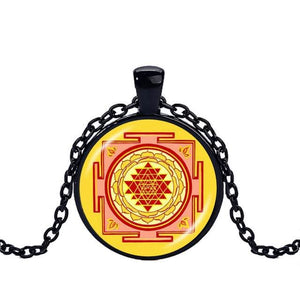 Sacred Sri Yantra Necklace Buddhist Pendant - 6 Lynx - Boho Accessories