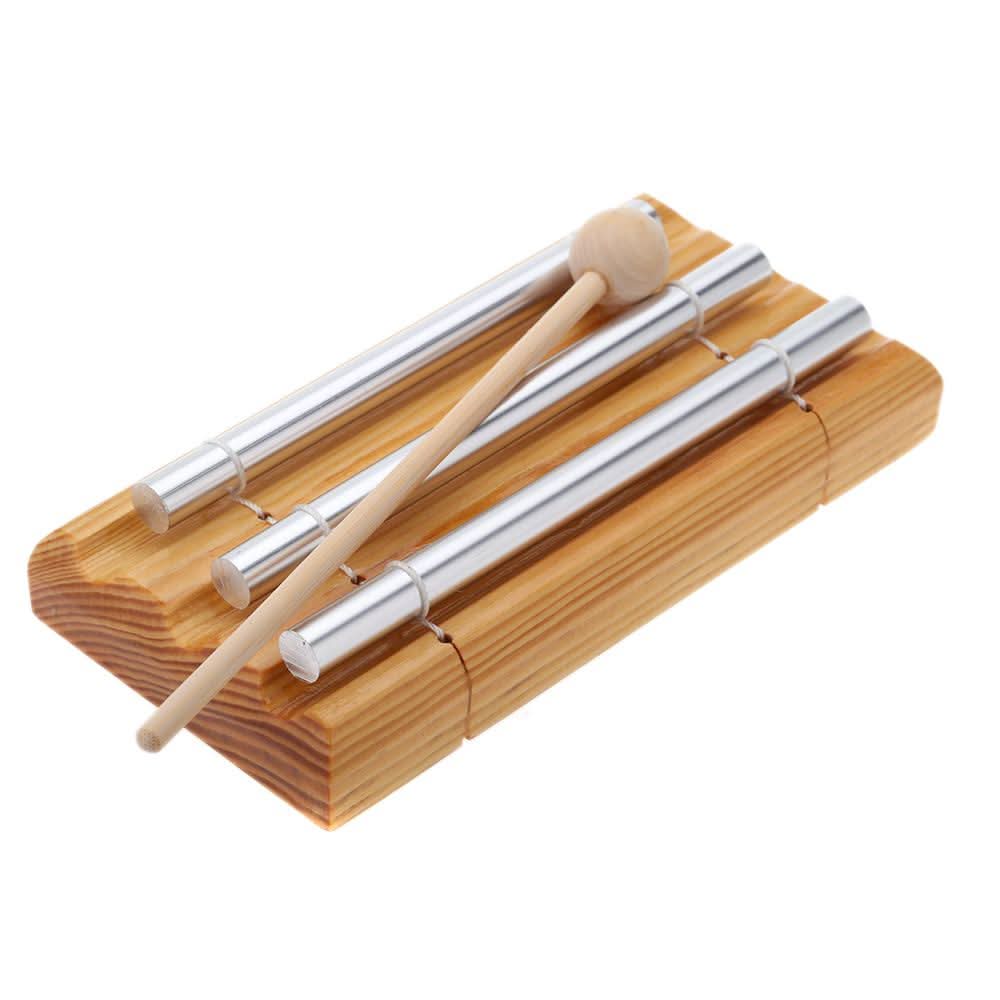 Musical Concepts Meditation Energy Chime Three Tone Educational Musical Toy Percussion Instrument with Mallet