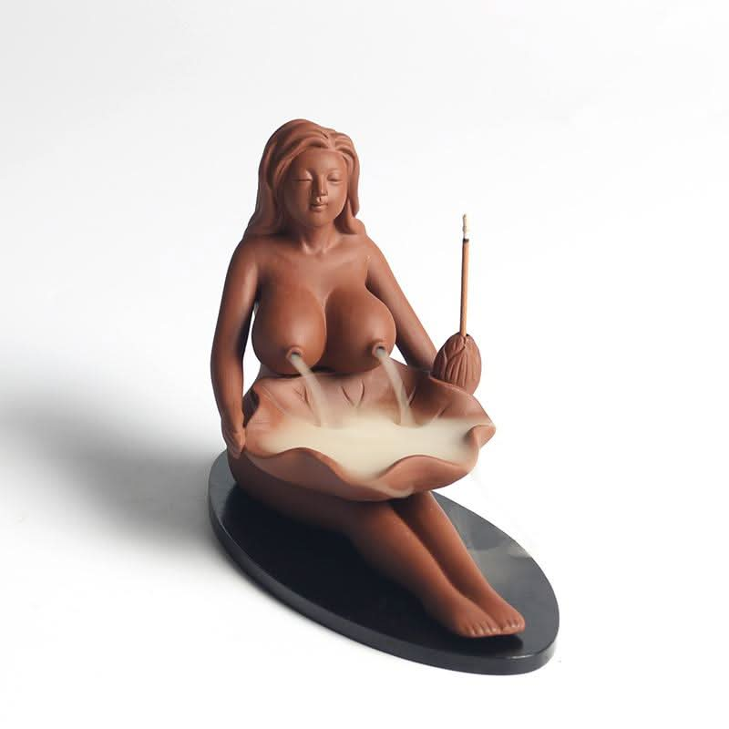 Naked Goddess Smoke Backflow Incense Burner - Aroma Ceramic Ornament for  Home and Zen Rooms - 6 Lynx - Boho Accessories