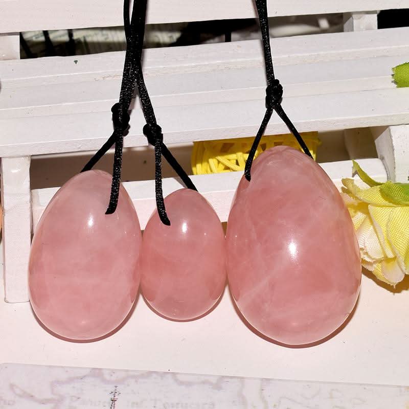 Rose Quartz Yoni Egg for Women Kegel Exercise Pelvic Muscle Tightening, Wellness & Relaxation - New Year Sale - 6 Lynx - Boho Accessories