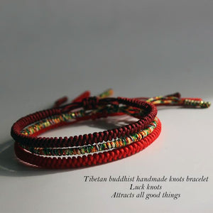 Original Tibetan Buddhist Handmade Knots Lucky Rope Bracelet (Same Model As Leonardo DiCaprio Wore) - 6 Lynx - Boho Accessories